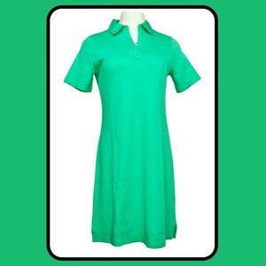 NWOT Isaac Mizrahi Mint Green Short Sleeve 100% Pima Cotton Polo Shirt Dress XS